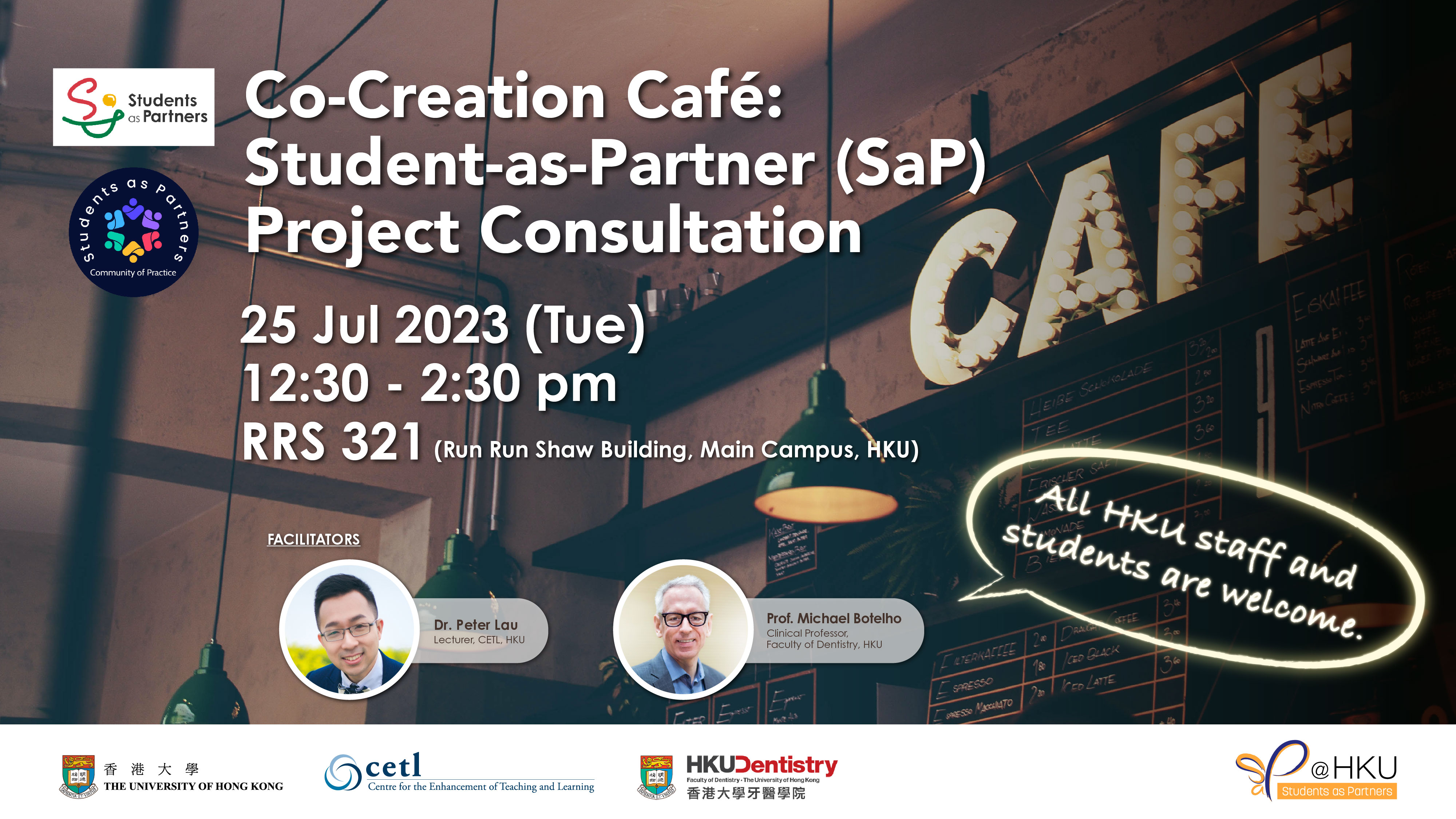 Co-Creation Café: Students as Partners (SaP) Project Consultation